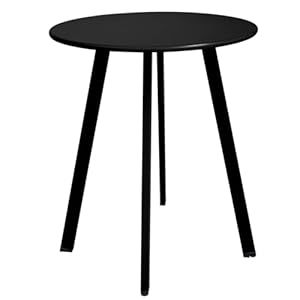 Outdoor Side Table, Weather Resistant Patio Small Side Table Outdoor Indoor Round Metal Steel Small Side Table, Waterproof End Table for Garden Balcony Yard, Black
