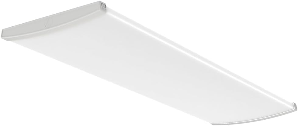 Lithonia Lighting TruWrap 4 Foot LED Ceiling Light Fixture, Low-Profile Wraparound LED Shop Light, Adjustable Lumens, Selectable Warm White/Cool White/Daylight Color, Curved Diffuser, Wide Width