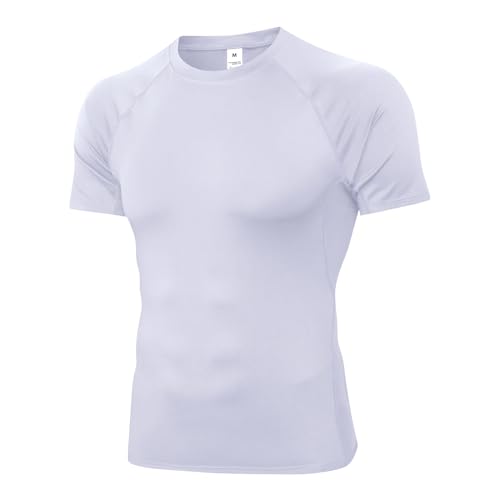 Men's Compression Shirt Short Sleeve Athletic Workout T Shirt Quick Dry Undershirts Baselayer Gym Tops