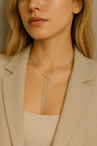 Stainless Steel Beaded Adjustable Long Y Necklace Tassel Dress Sweater Chain Necklace Dainty Long Necklaces2