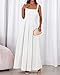 BTFBM Women Summer Square Neck Maxi Dress Spring 2026 Elegant Classy Sleeveless Formal Wedding Guest Cocktail Dresses(White, Medium)