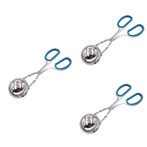 VINTORKY 3pcs Meatballs Maker Mold Meatball Cutter Handles Stainless Steel Diy Kitchen Gadget for Melon Baller