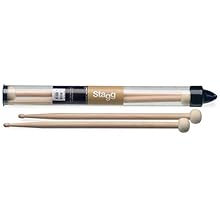 Combo drum sticks made from high quality Maple One end is a pair of 5A wooden tipped sticks Other end is a pair of 30mm round felt head Great for quick change of colour to drum playing Weight: 1770g