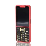 Yoidesu Celular para Idosos Desbloqueado com Tela Grande para Idosos de 2,6 Polegadas HD à Prova de Quedas SOS com Teclas Grandes e Tácteis, Lanterna e Base de Carregamento (Vermelho)