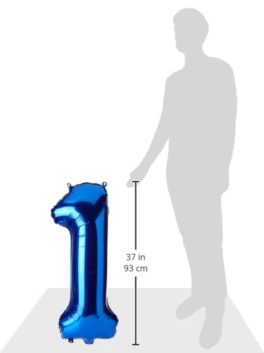 Ballon Géant En Aluminium En Forme De Chiffre 1 Pour Décoration De Fête D'anniversaire Bleu 101,6 Cm