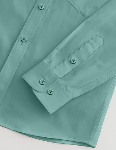 Image of Boys Long Sleeve Button-Down Dress Shirts with Tie: 2 Fabrics (Stretch /Standard) & 2 Fits (Regular /Husky)