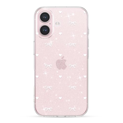 Coque iPhone 16 à paillettes ZTOFERA - Protection souple transparente et brillante blanche