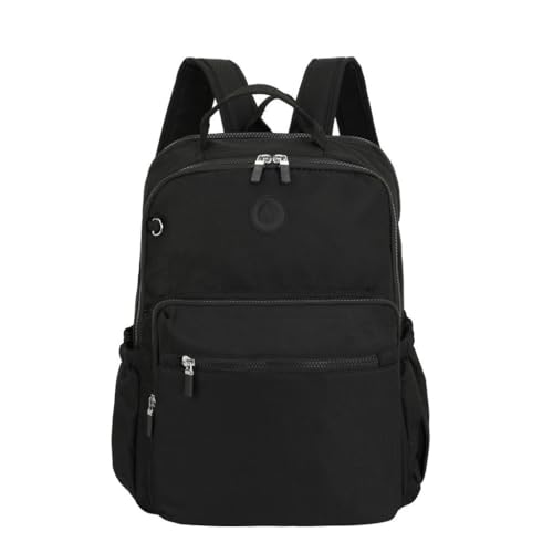 Mochila Feminino Impermeável De Grande Capacidade Nylon Resistente Para Viagem E Trabalho Com Alças Ajustáveis(Preto)