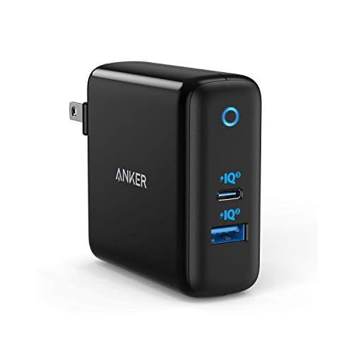Anker 60W PIQ 3.0 & GaN Tech Dual Port Charger, PowerPort Atom III (2 Ports) Charger with a 45W USB C Port, for USB-C Laptops, MacBook, iPad Pro, iPhone, Galaxy, Pixel and More Black