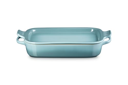 Le Creuset Stoneware Rectangular Dish with Platter Lid, 3 qt., Sea Salt