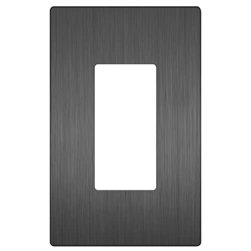 Image of LIDER Decorator Switch Cover, Screwless Wall Plate, Mid-Size 1-Gang 4.88 inch x 3.11 inch, LSWP-31M-BSG, UL Listed, Thermoplastic, Brushed Space Gray, 1-Pack