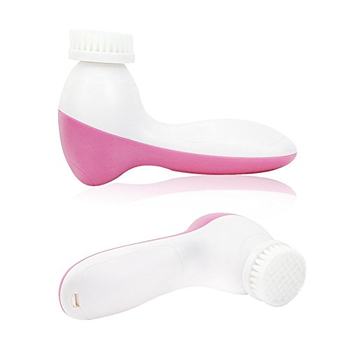 5 em 1 Conjunto de limpador de escova facial elétrico massageador com esponja de maquiagem e pedra d