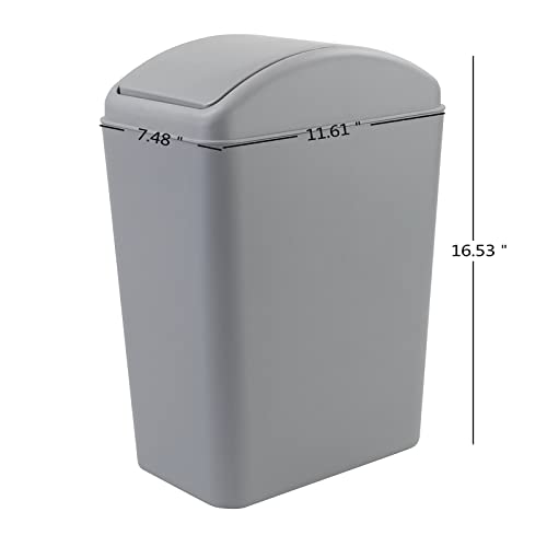 Caneca de Basura con Tapa Basculante 4.5 Galones Gris miniatura 3