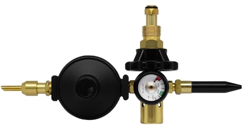 AWLOLWA High Flow Helium Balloon Regulator with Pressure Gauge Fits CGA-580 Tank 0-3000 PSI For Auto Foil Balloon Shut