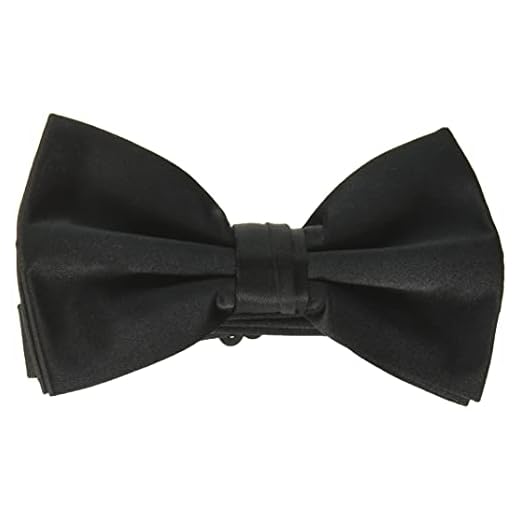 Stacy Adams Men's Satin Solid Bow Tie, Black, One Size