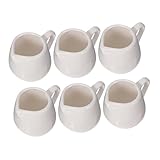 Sosoport 6Stücke Milchkännchen aus Keramik Teilig Stilvolle Soßenkännchen mit Griff für Zuhause Weiß Passend zu Vielen Dekorationsstilen