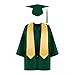 3-9 Boys Girls Student Graduate Long Shirt Gown+ Hat+ Stole 3-piece Set Pupil Kids School Graduation Dress Outfit