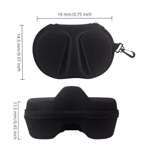 Estuche portátil para máscara de buceo, 1 pieza, caja de almacenamiento para máscara de snorkel con gancho, contenedor protector ligero de material EVA para gafas de natación y máscara de buceo (Negro) miniatura 3