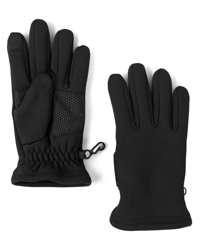 The Children's Place,Unisex Kids,Winter Knit Stretchy Texting Kids Gloves,Black, L/XL(8+YR)