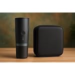 Portable Electric Coffee Maker, Black, Battery Powered, Single Serve, Travel Coffee Brewer with Carrying Case