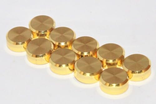 Image of RiseOm Brass Round Mirror Cap /Screws Cap Cover /Nails Decorative /Mirror Nail Decorative Cover (Pack of 40, 12mm-GoldYellow)