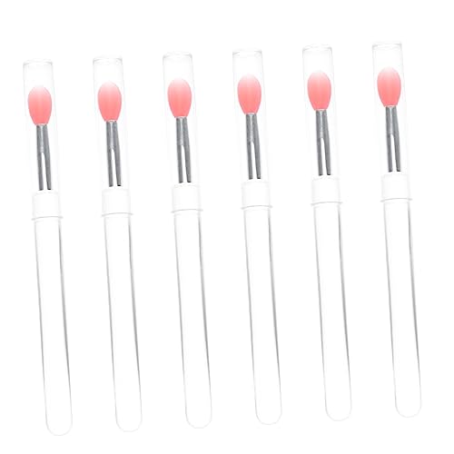 FOMIYES Lip Brush Set 6pcs Silicone Lip Makeup Applicator Portable and Comfortable for Travel