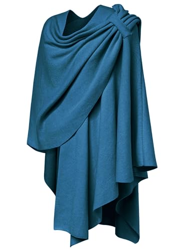 Image of PULI Womens Cross Front Poncho Shawl Wrap Elegant Wedding Formal Gift