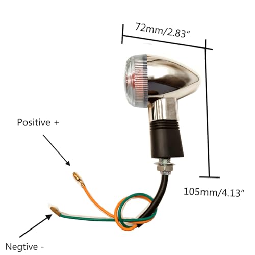 Image of Universal 4pcs Motorcycle Turn Signals Chrome Bullet Front Rear Lights Compatible with Harley Honda Suzuki Yamaha Kawasaki Motorcycle Bobber Chopper(White shell)