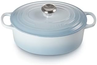 Le Creuset Signature żeliwne naczynie do pieczenia z pokrywką, Ø 27 cm, owalne, do wszystkich rodzajów kuchenek i indukcyjnych, pojemność: 4,1 l, 4,425 kg, Marsylia