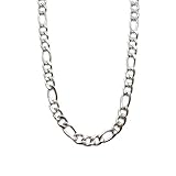 Ancho: 9,5 mm Collar para hombre, cadena gruesa de acero inoxidable, resistente y brillante, eslabón Figaro de 21 pulgadas (con caja de regalo)