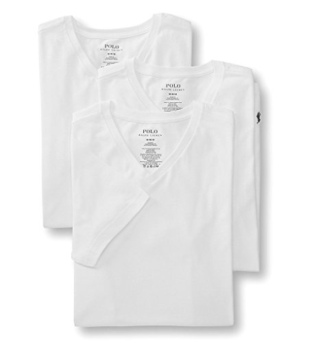 Polo Ralph Lauren Slim Fit V-Neck Undershirts 3-Pack White Medium
