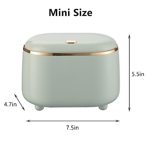 Mini caneca de basura con tapa y base removible, plástico miniatura 5