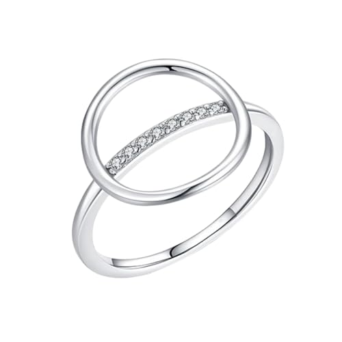 Alliance de mariage argent sterling bague femme pierres en cercle