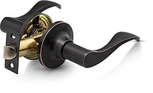 Berlin Modisch Passage Lever Door Handle [Non-Locking Lever Set] For Hallway Doors Or Closets With A Oil Rubbed Bronze Finish, Reversible For Right & Left Side, Classic Series #TOP4
