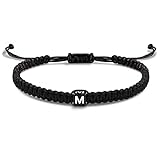 Btysun Bracelets for Women Men M Initial Best Friend Birthday Gifts for Women Teens Her Handmade Braided Mother's Day Graduation Anniversary Trendy Birthday Sister Mom Friend Daughter Jewelry