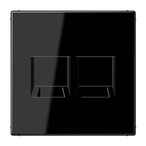 Plaque modulaire Jack 2 prises LS Noir pour salon et bureau connecté - 2