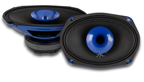 Soundstream SPM.694C – 6x9 Inch 2-Way Midrange Pro Audio Speakers with Compression Tweeter | 550W Max, 4 Ohm, 94dB | Steel Basket, Black Paper Cone – High Sensitivity Car Pro Audio Speaker - Pair