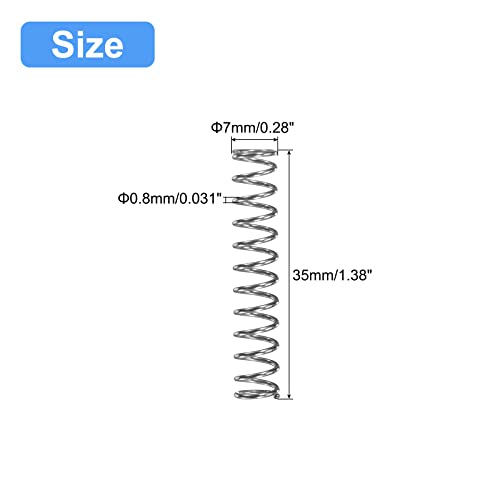 Image of uxcell 5Pcs Compression Spring 304 Stainless Steel 7mmOD,0.8mmWD,35mmFL