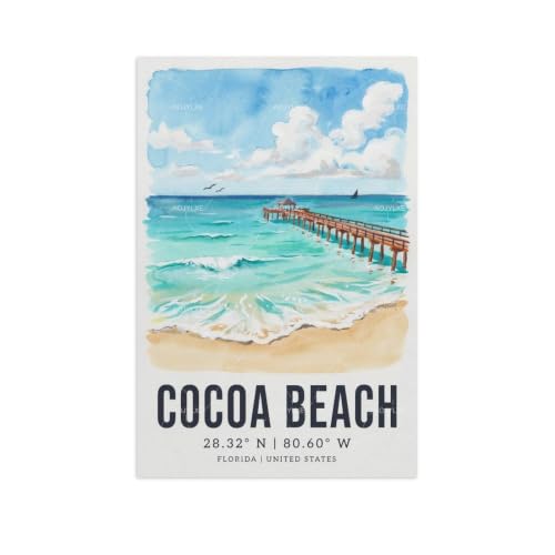 Poster de voyage aquarelle de plage pour habiller un grand mur vide