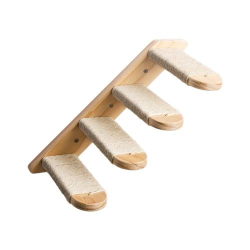 DIY猫ハンモック猫壁吊り下げ式猫キャッチ柱階段部屋の言葉スペースキャビン猫おもちゃ猫登りキャンバスの巣 (Cモデルの猫の階段34.5*28.8*21 CM)