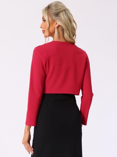 Image of Allegra K Women's Elegant Bolero Shrugs Lace Insert Business Office Open Front Crop Cardigan