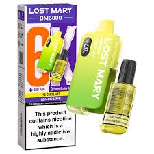 Lost Mary 6000 Refillable Kit Reusable 6k (Lemon Lime)