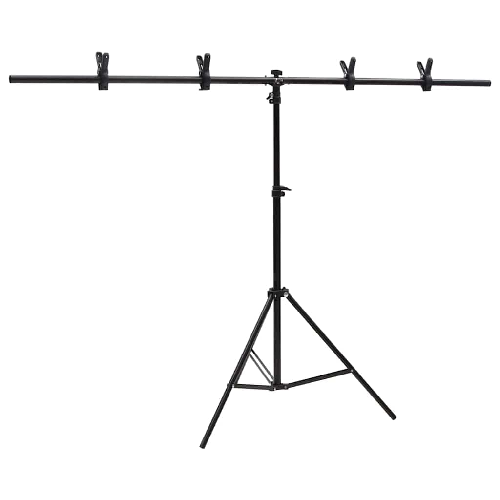 Stojak w kształcie litery T do studia fotograficznego 151 x 60 cm, regulacja wysokości 70-200 cm, profesjonalny statyw z torbą do przenoszenia i klipsami do nagrywania wideo