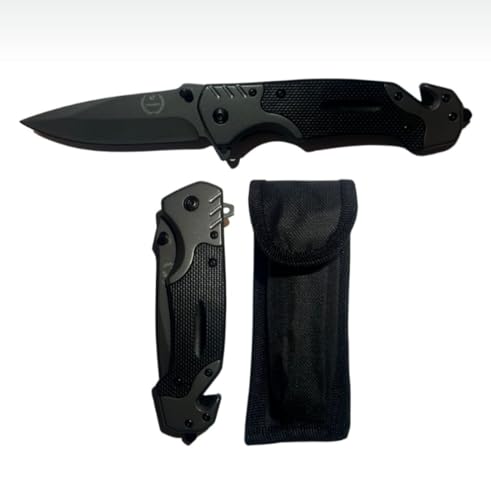 TINA&CO NAVAJA Plegable con Rompecristales, Cortador y Clip de