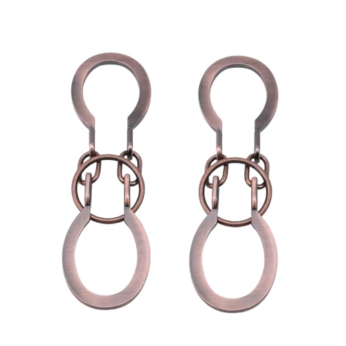 2Pcs Red Copper Lock Puzzle Metal Ring Solution Intellectual Deduction Unlock Puzzle Brain Tease Unlock Horseshoe Buckle Gift, Assembly and Disentanglement Puzzles,Horse Shoe Puzzles,Brain Teasers