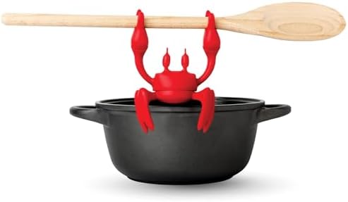 OTOTO Red The Crab Silicone Utensil Rest - Kitchen Gifts, Silicon...