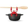 OTOTO Red The Crab Silicone Utensil Rest - Kitchen Gifts, Silicone Spoon Rest - Heat-Resistant Kitchen - Steam Releaser, Chopstick Rests & Holders