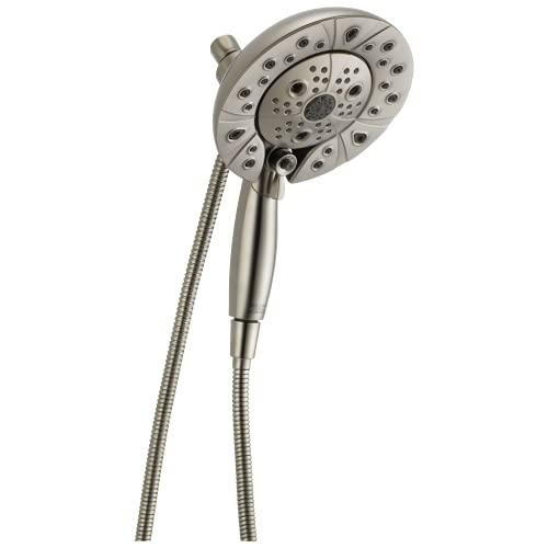 Image of Delta 58480-PK Universal Showering Round 1.75 GPM Multi Function 2-in1 In2ition Shower Head and Hand Shower with Touch Clean, H2Okinetic and MagnaTite Technology - Lumicoat Stainless