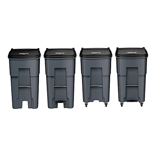 Rubbermaid 9W2100GY Roll Out Container, 12-Inch Wheels, 65 Gallon, Gray - Thumbnail 2