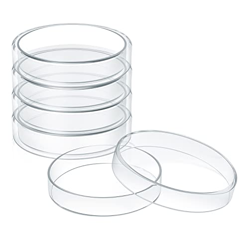 Huanyu 90Mm Glass Petri Dishes With Lids High Borosilicate Lab Glass Bacterial Culture Dishes (5Pcs：90Mm) #TOP22
